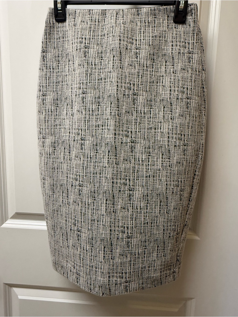 Express High Rise Pencil Skirt XS Black Ivory Textured Workwear
